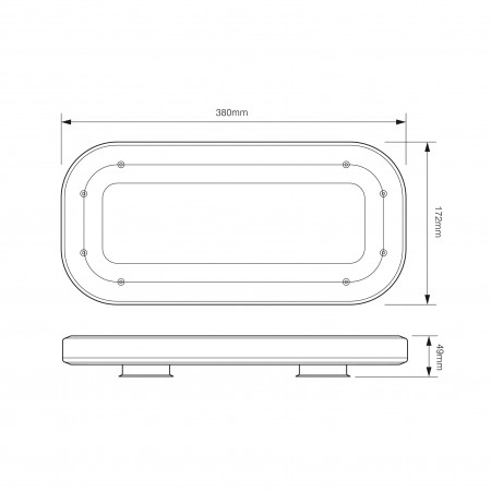 Mini R65 LED Lightbar - Magnetic Mount - Tinted Lens